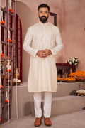 MLS EMBROIDERED KURTA PAJAMA
