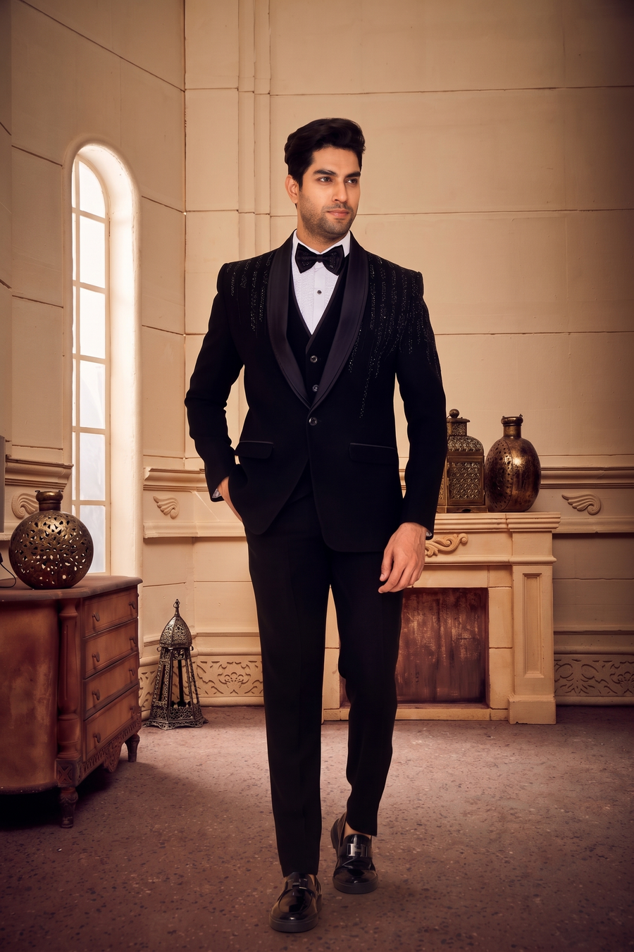 MLS EMBROIDERED TUXEDO SUIT 5 PCS