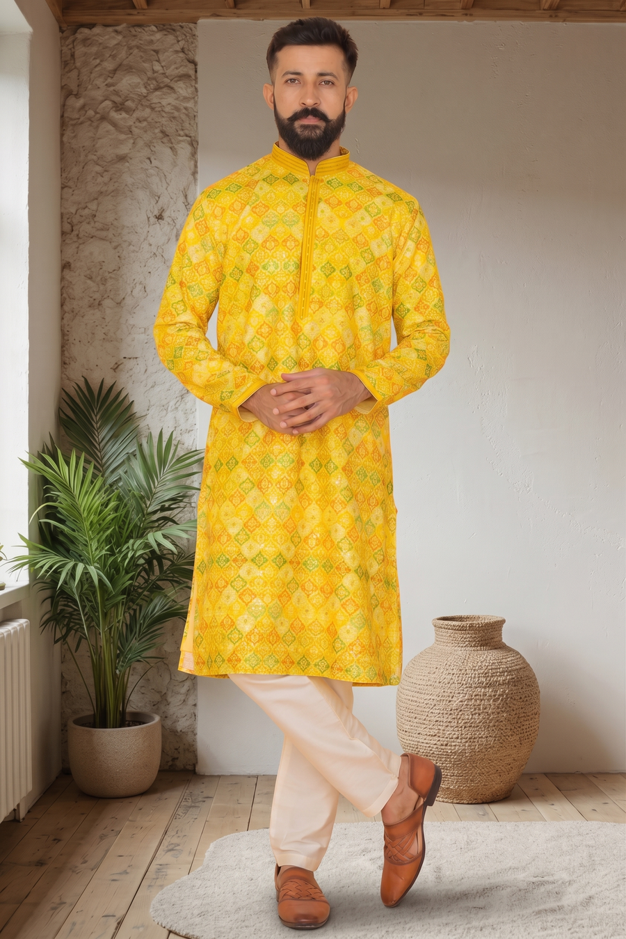 MLS PRINTED KURTA PAJAMA