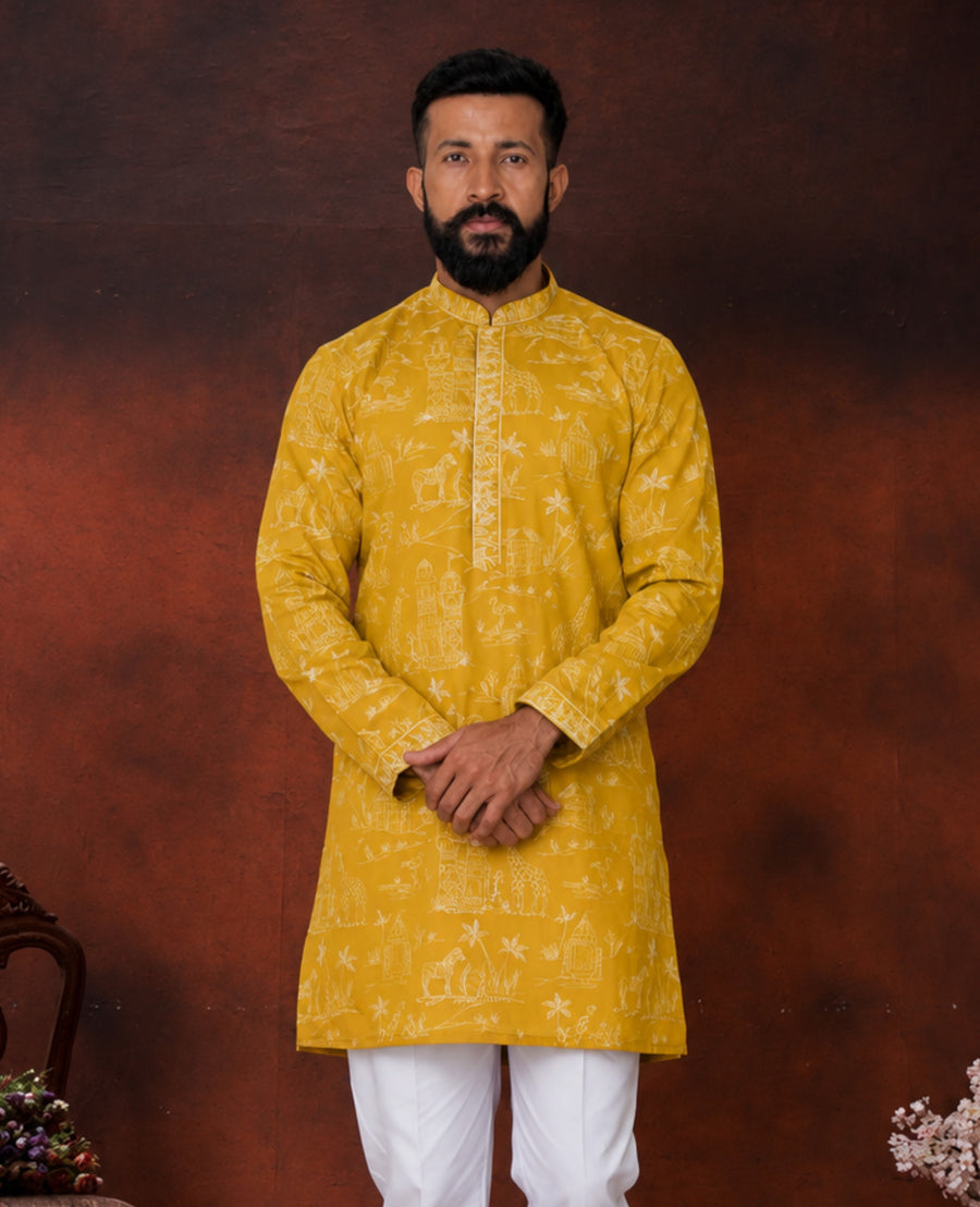 MLS EMBROIDERED KURTA PAJAMA