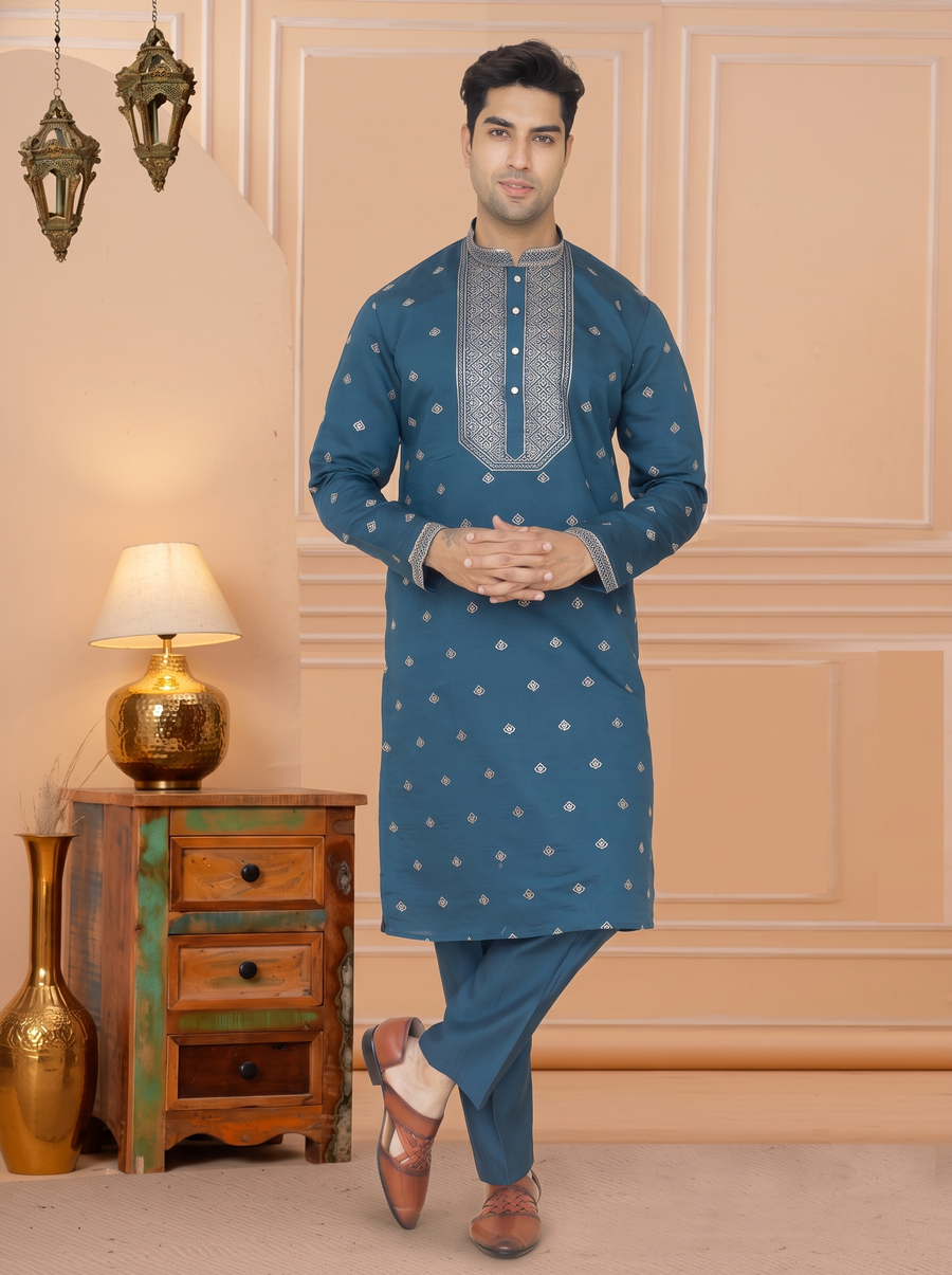 MLS EMBROIDERED KURTA PAJAMA