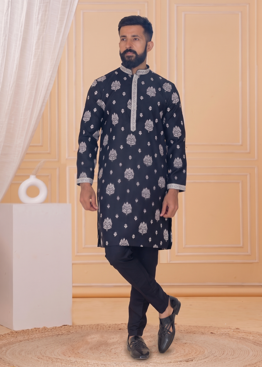 MLS EMBROIDERED KURTA PAJAMA