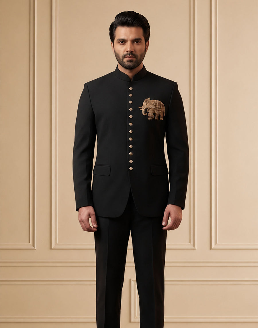 MLS EMBROIDERED JODHPURI SUIT 2PCS