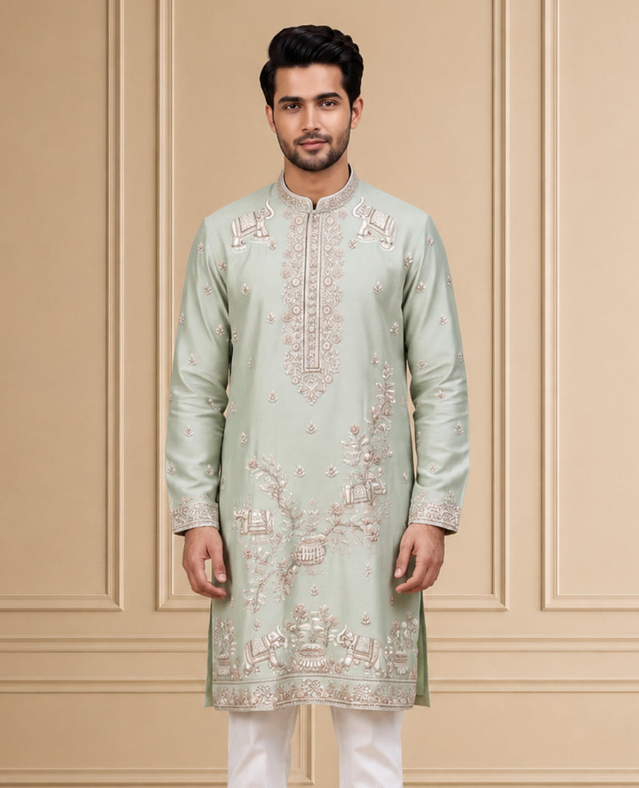 MLS EMBROIDERED KURTA PAJAMA