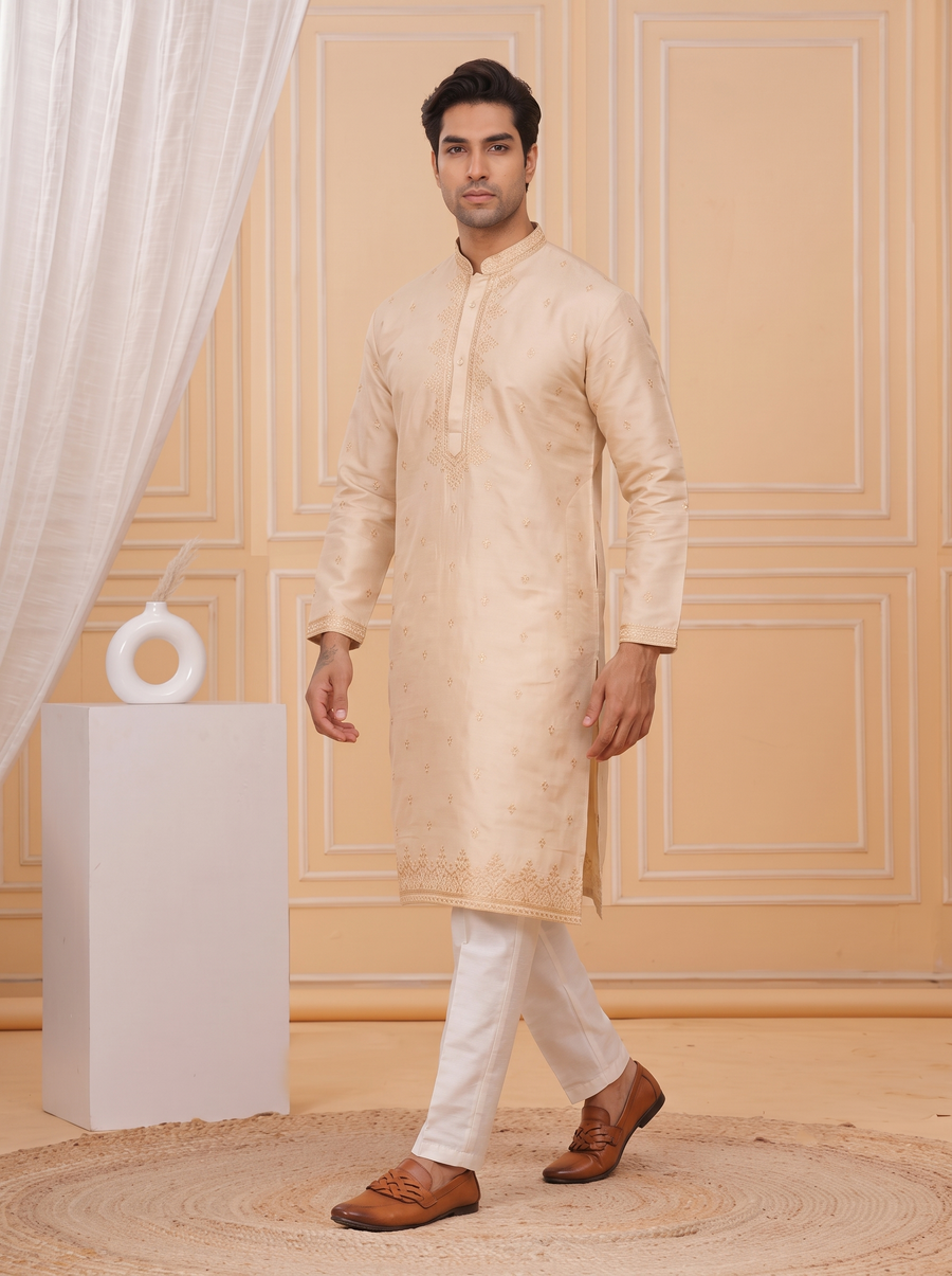 MLS EMBROIDERED KURTA PAJAMA