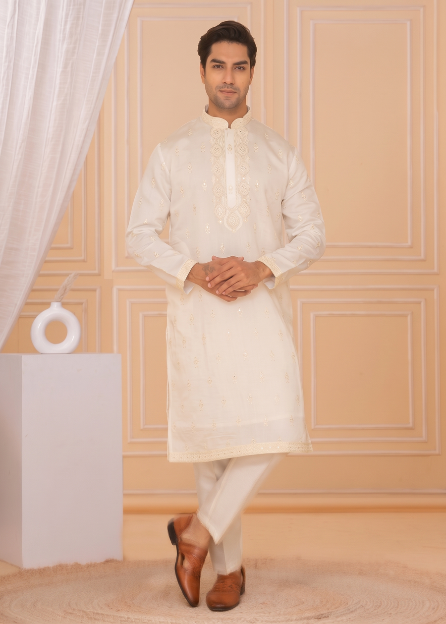 MLS EMBROIDERED KURTA PAJAMA