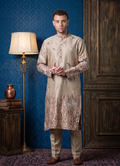 MLS EMROIDERED KURTA PAJAMA 2PCS