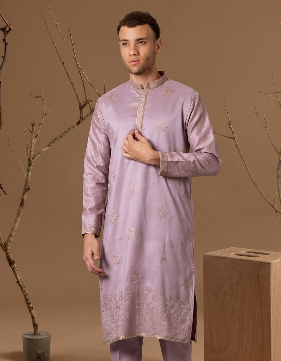MLS EMBROIDERED KURTA PAJAMA 2PCS
