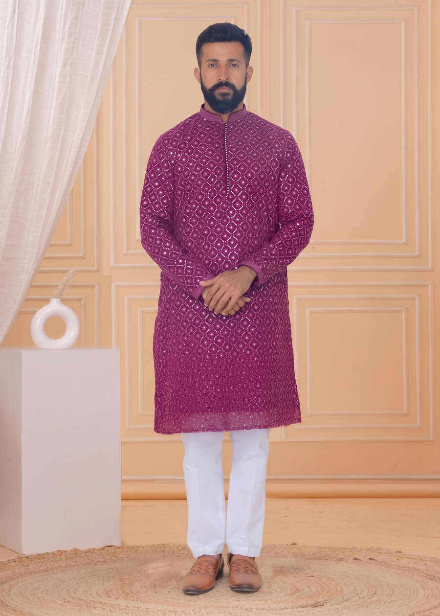 MLS CHIKANKARI KURTA PAJAMA