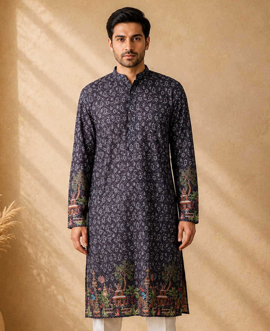 MLS PRINTED KURTA PAJAMA