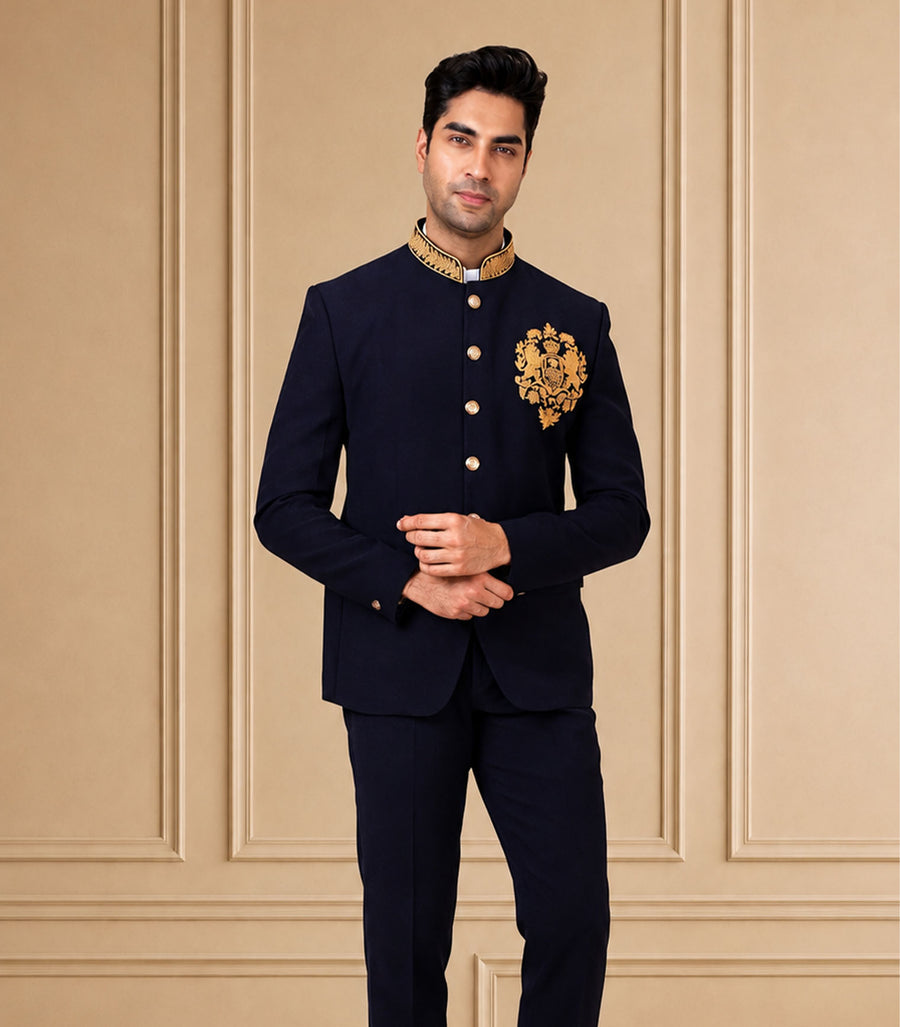 MLS EMBROIDERED JODHPURI SUIT 2PCS