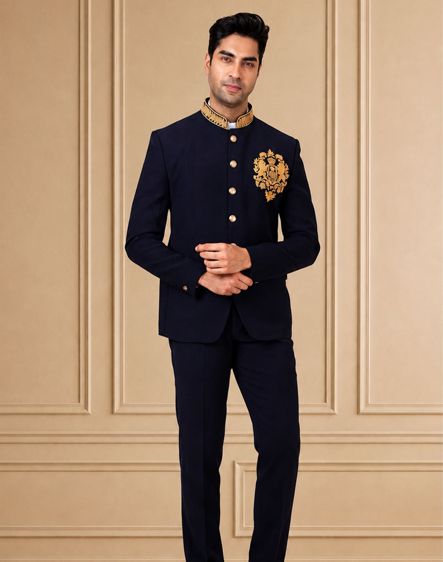 MLS EMBROIDERED JODHPURI SUIT 2PCS