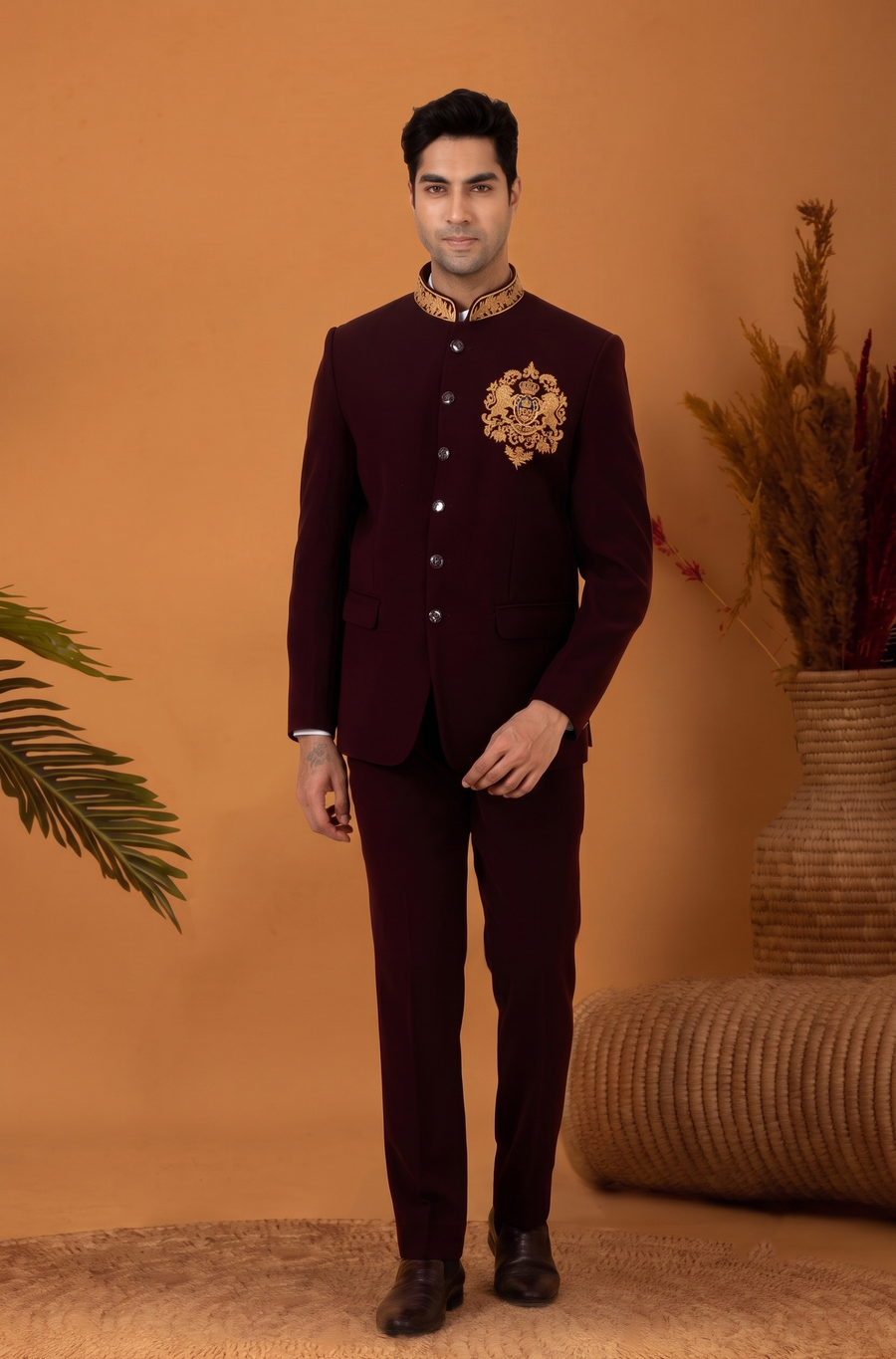 MLS EMBROIDERED JODHPURI SUIT 2PCS