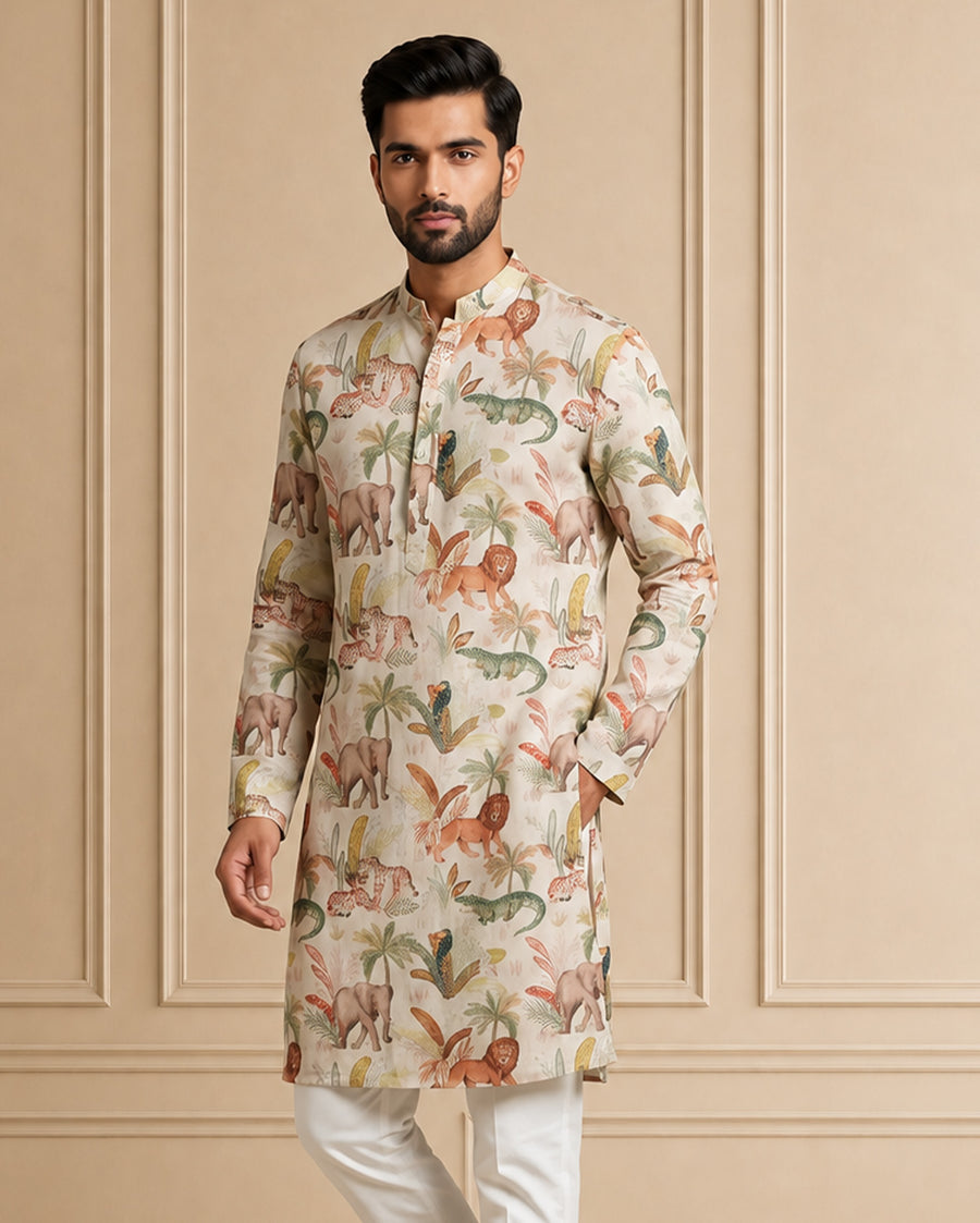 MLS PRINTED KURTA PAJAMA