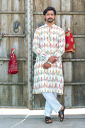 MLS Cotton Ikat Printed Kurta