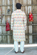 MLS Cotton Ikat Printed Kurta