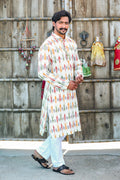 MLS Cotton Ikat Printed Kurta