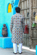 MLS COTTON IKAT PRINTED KURTA