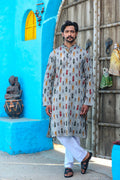 MLS COTTON IKAT PRINTED KURTA