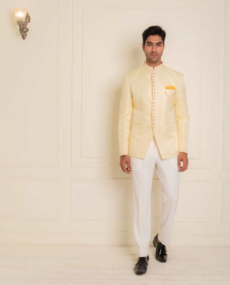 Awadhshree Jodhpuri Bandgala Suit Cream – Mentoos