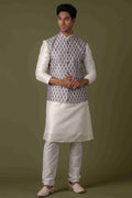 MLS ART SILK PRINTED NEHRU JACKET