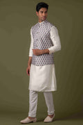MLS ART SILK PRINTED NEHRU JACKET