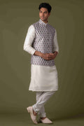 MLS ART SILK PRINTED NEHRU JACKET